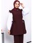 Bordo Gömlek Yelek Pantolonlu Üçlü Takım 3