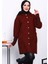 Bordo Kapşonlu Buklet Kaban 1