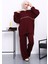 Mürdüm Fermuarlı Sweat Pantolonlu Modal Takım 2