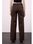 Elena 145 Yüksel Bel Leo Kahve Geniş Paça Pantolon Kadın 5