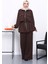 Kahverengi Fermuarlı Tunik Pantolonlu Modal Takım 1