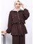 Kahverengi Fermuarlı Tunik Pantolonlu Modal Takım 3