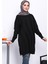 Siyah Soğuk İplik Merserize Triko Tunik 1