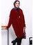 Bordo Tek Düğmeli Angora Yumoş Triko Hırka 2