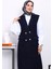Lacivert Düğmeli Uzun Buklet Yelek 3