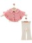 Kız Bebek Düğmeli Pelerinli 3'lü Takım 2
