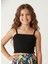 Kız Çocuk Crop Askılı Siyah 2