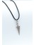 Ok ucu Gümüş Kaplama Deri İp Kolye 1