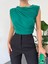 Alpaco Bisiklet Yaka Sıfır Kol Sandy Bluz -Zümrüt -Collectıon 1