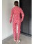 Kadın Desenli Ön Düğmeli Uzun Kol Pijama Takımı P-00018757 4