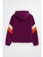 Kadın Fermuarlı Kapüşonlu Cepli Mor Polar Sweatshirt 3