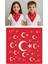 Kırmızı Ay Yıldız Türk Bayrağı Temalı Pamuk Kumaş Fular - Bandana - 23 Nisan, 29 Ekim, 19 Mayıs 1
