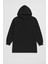 Kadın Kapüşonlu Cepli Siyah Tunik Sweatshirt 1