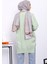 Mint Yeşili Kazayağı Desenli Soğuk İplik Triko Tunik 4