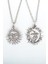 2'li Güneş ve Ay - Gülen Güneş Gümüş Kaplama Kolye Seti 1