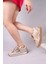 SALTA Çift Bağcıklı Garnili Sneakers BEJ 9