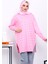 Pembe Kazayağı Desenli Soğuk Iplik Triko Tunik 3