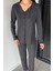 Kadın Ön Düğmeli Uzun Kol Yıldız Baskılı Pijama Takımı P-00018710 2