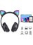 Bluetooth Kablosuz Kulaküstü Kedi Desenli Şık Renkli Sevimli Kulaklık Hafıza Kart ve Aux Girişli 4