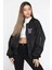 Alpaco Unisex Uzun Kol Baskılı Bomber Ceket - Siyah -Collectıon 2