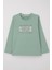Erkek Çocuk Uzun Kollu Tişört Yazı Baskılı 6-12 Yaş, Su Yeşili 1