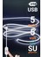 5V USB Neon LED Şerit 5 Metre Beyaz | Silikonlu Su Geçirmez Esnek Aydınlatma 3