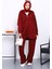 Bordo Taşlı Scuba Tunik Pantolonlu Takım 1
