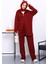 Bordo Taşlı Scuba Tunik Pantolonlu Takım 2