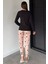 Kadın Bisiklet Yaka Baskılı Uzun Kol Pijama Takımı P-00018753 4