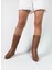 Hakiki Deri Taba Sivri Burun Kalın Topuk Diz Altı Kadın Çizme 2