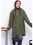 Haki Kapşonlu Cepli Buklet Kaban 3
