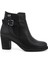 Kadın Siyah Fermuarlı Kalın Topuklu Tokalı Bot 1