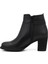 Kadın Siyah Fermuarlı Kalın Topuklu Tokalı Bot 3