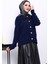 Lacivert Fiyonk Detaylı Angora Yumoş Triko Hırka 3