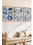 3 Parça Mavi Dokunuşlar Temalı Ahşap Çerçeve Görünümlü Mdf Tablo Seti 2
