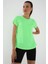 Neon Yeşil Basic Kısa Kol Standart Kalıp O Yaka Kadın T-Shirt - 97144 3