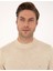 Erkek Krem Melanj Slim Fit Çeyrek Yaka Basic Triko Kazak 50314188-VR159 2