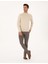 Erkek Krem Melanj Slim Fit Çeyrek Yaka Basic Triko Kazak 50314188-VR159 4