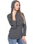 MYRA3520 Siyah Çizgili Kapüşonlulu Emzirme Sweatshirt 3