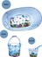 Bebek Banyo Seti Şeffaf Balık Desenli Küvet Kova Maşrapa Seti Mavi Renk 1