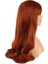 Kahküllü Uzun Dalgalı Fiber Sentetik Peruk / Bakır 3