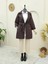 Alpaco Bolero Detaylı Düğmeli Ara Boy Trençkot -Mürdüm -Collectıon 4