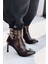 Virelo Kadın Topuklu Bot Acıkahve Parlak Deri 2