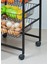 Dekoratif Siyah Metal Sebzelik Tekerlekli 4 Raflı Tel Sepetli Çok Amaçlı Stand 4