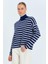 kadın çizgili balıkçı yaka triko kazak 5