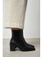 Sirius Siyah Mat Lastik Detay Kadın Topuklu Bot 2
