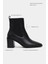 Sirius Siyah Mat Lastik Detay Kadın Topuklu Bot 3