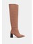 Berny Taba Süet Sivri Burun Kadın Topuklu Çizme 1