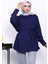 Lacivert Düğme Detaylı Oversize Sweatshirt 1