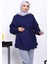 Lacivert Düğme Detaylı Oversize Sweatshirt 3